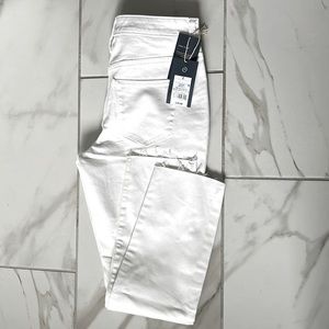 High Rise Ankle length white denim